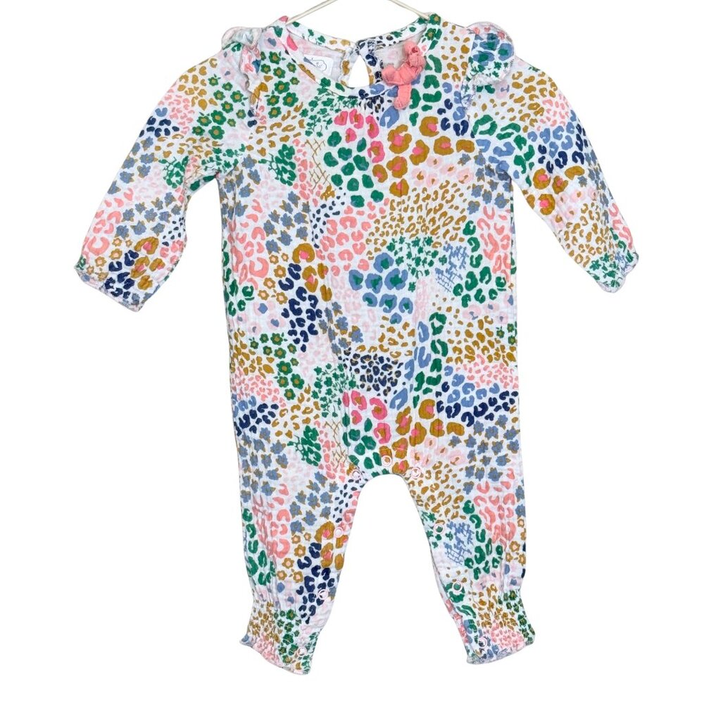 Mud Pie Baby Girls Rainbow Leopard Bodysuit - Size 3-6M - Picture 3 of 9